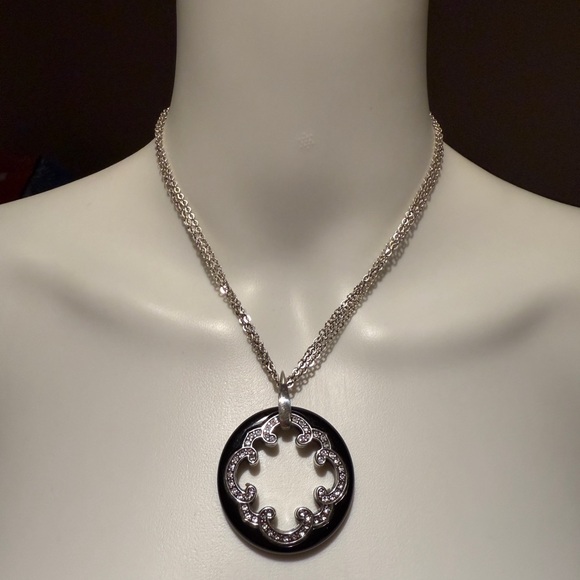Brighton Imperial Black Crystal Reversible Pendant  Necklace - Picture 3 of 12